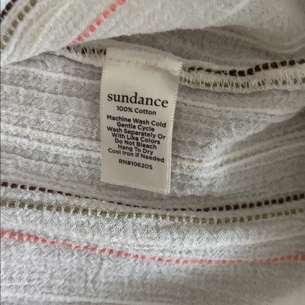 Sundance Gauze Striped Button-up Shirt | M | EUC | Beach | Resort | Boho - Picture 6 of 7